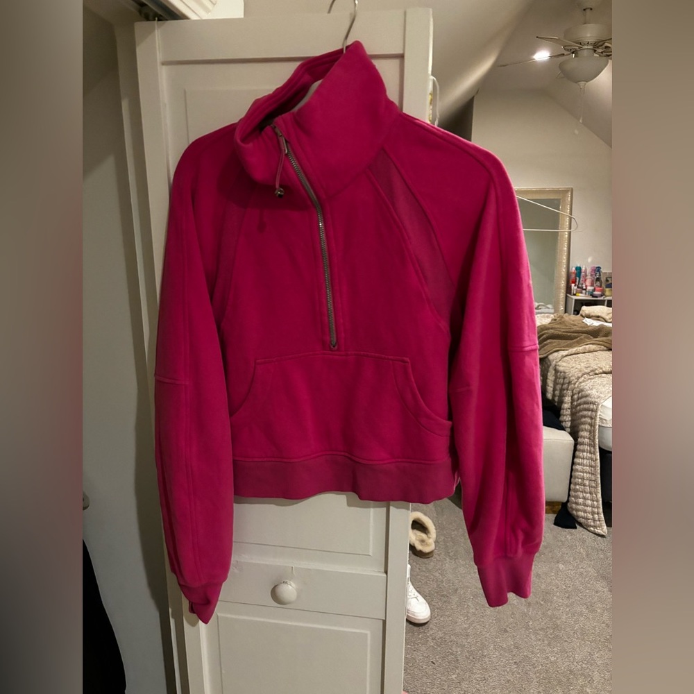 Pink lululemon 1/4 zip scuba